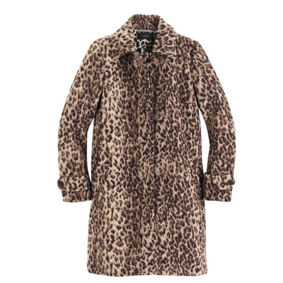 j crew double leopard topcoat
